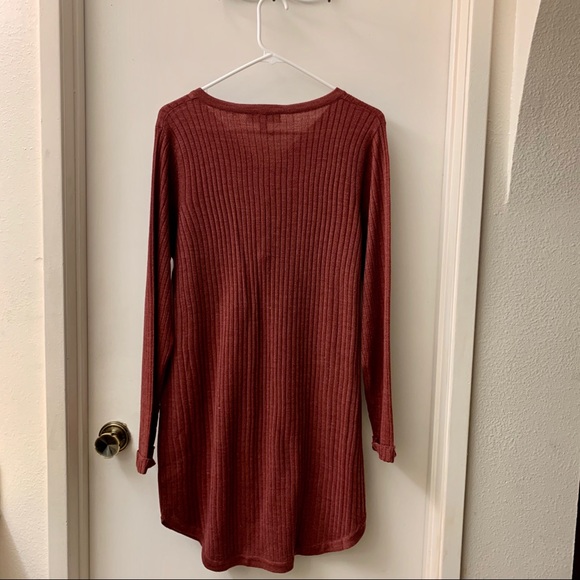 Derek Heart burgundy bodycon dress - Picture 3 of 4